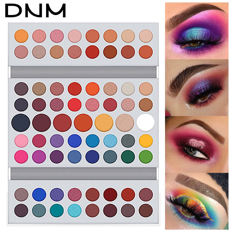 

DNM women cosmetics eyeshadow powder 71 colors waterproof shimmer matte beauty eye shaodw palette 69g net, Picture color