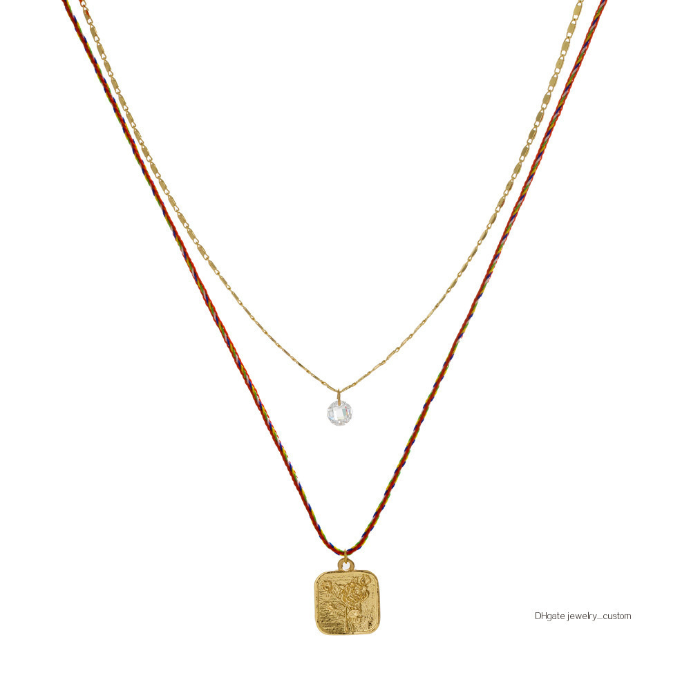 

Ma'am Multi-storey Necklace 18k Gold Anomaly Drip Rome Coin Elizabeth Pearl Pendeloque Cut