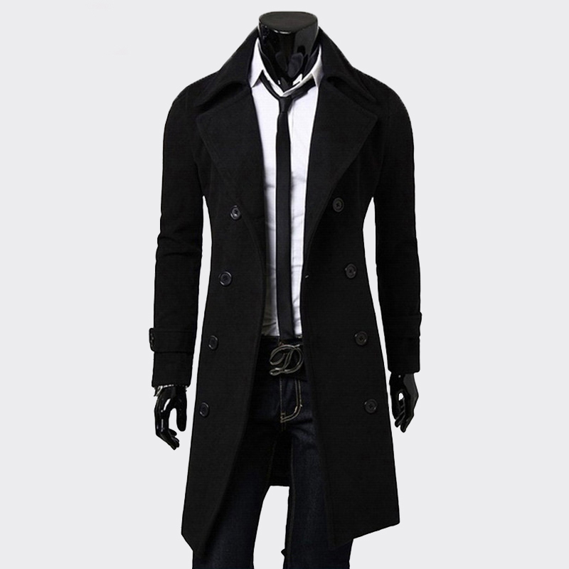 

Mens Trench Coat Fashion Men Long clothes black Double-breasted Windproof Slim Trench Coat Men Plus Size top blazer jacket Y191214, Ca me l