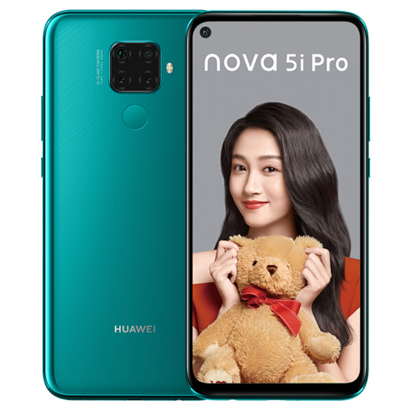 

Original Huawei Nova 5i Pro 4G LTE Cell Phone 8GB RAM 128GB 256GB ROM Kirin 810 Octa Core 6.26" Full Screen 48MP Fingerprint ID Mobile Phone, Green