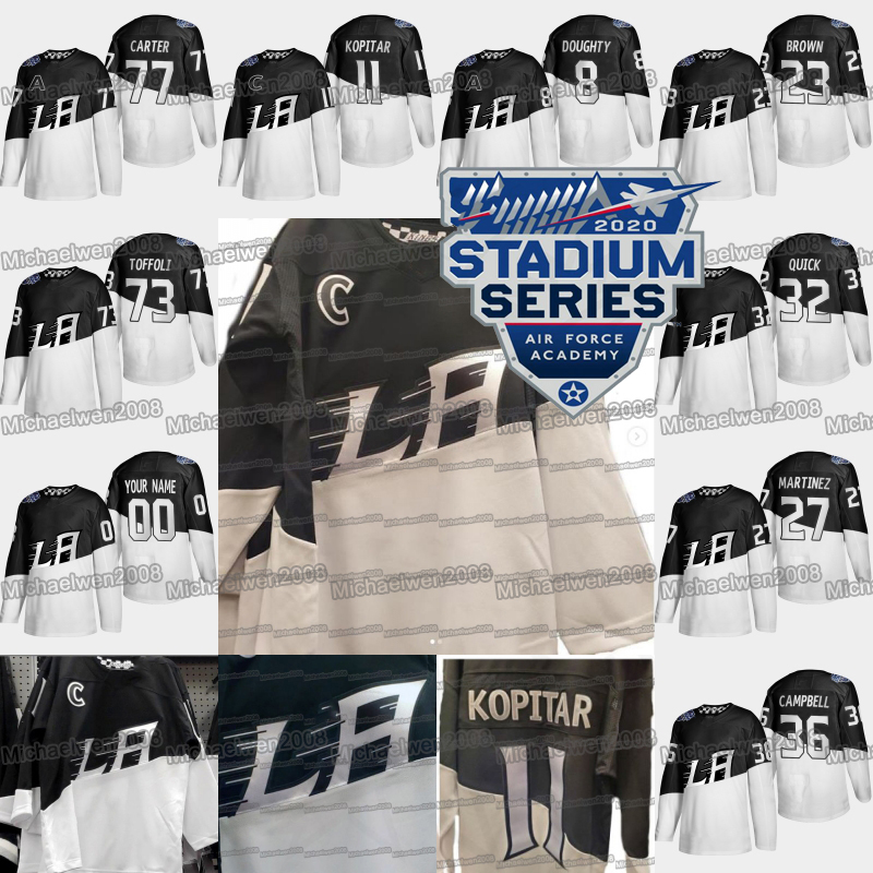 

Los Angeles LA Kings 2020 Stadium Series Jersey Jonathan Quick Blake Lizotte Ilya Kovalchuk Adrian Kempe Amadio Clifford Matt Roy Martinez, Black;red