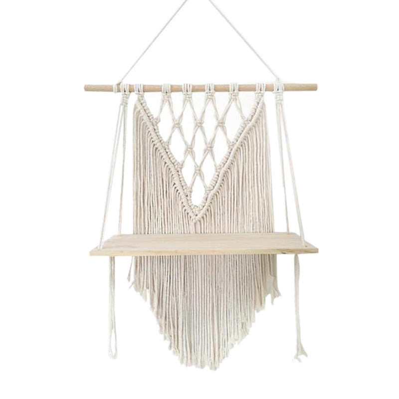 

Macrame Wall Hanging Shelf, Boho Style Handmade Macrame Wall Planters Hanging, Plant Stand, Plant Rack, Stand, Tap