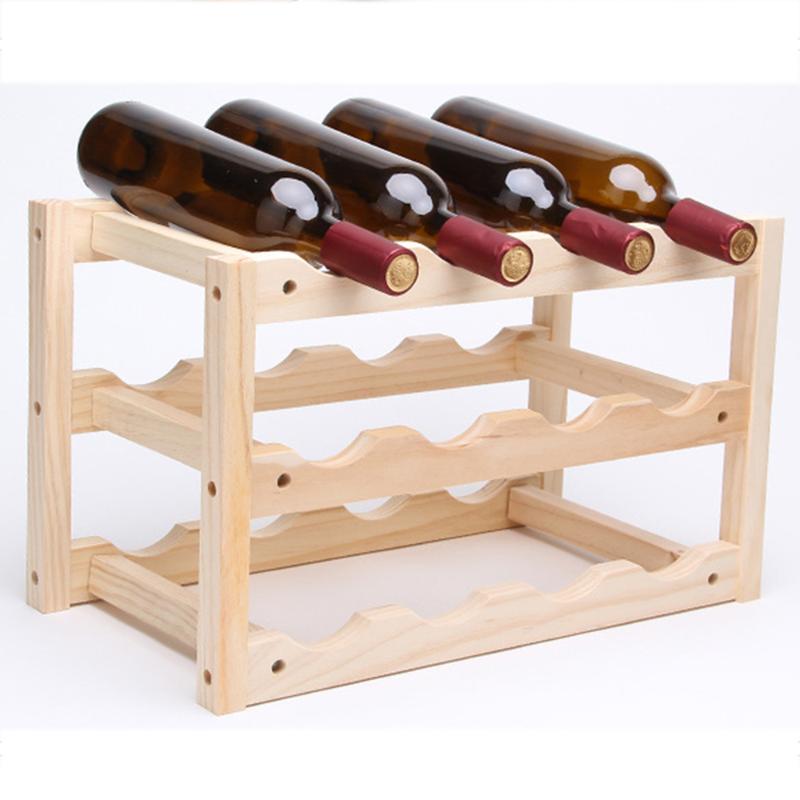 

Wooden Folding Wine Rack Holder 12 Bottle Holder Foldable Shelf Wine Wood Mount Bar Display Shelf Folding Wood Bottle Holders