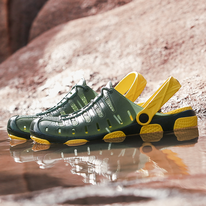 

Original Classic Garden Flip Flops Water Shoes Men Summer Beach Aqua Slipper Outdoor Swimming Sandals Kryptek Blooms Shoes, Green