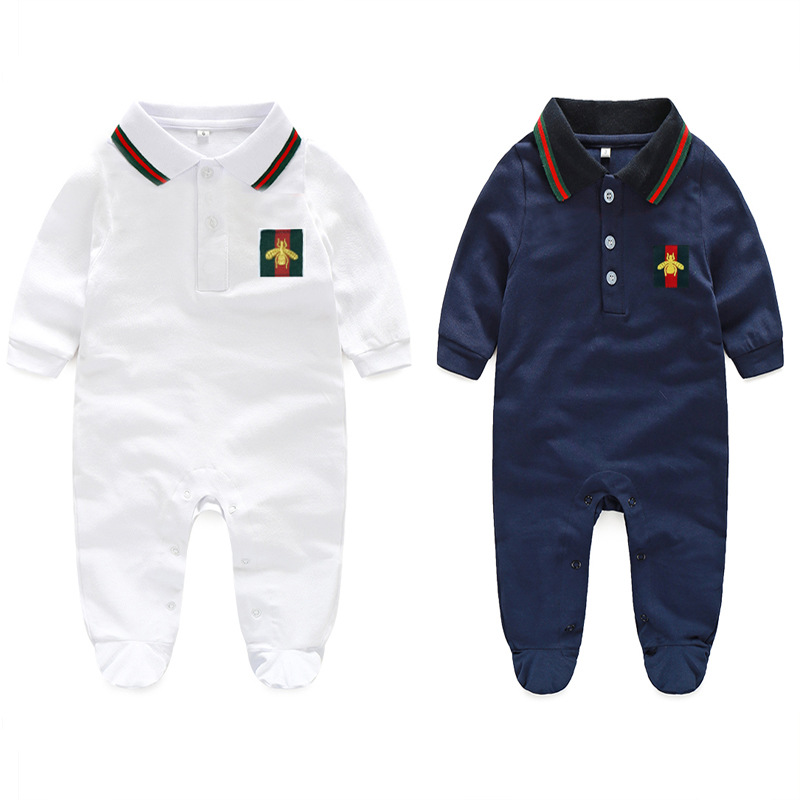 

Baby Onesies Bee Spring and Autumn Long Sleeve Short Sleeve Rom Children's Climbing Baby Base Pajamas 0-24 Months, Blue