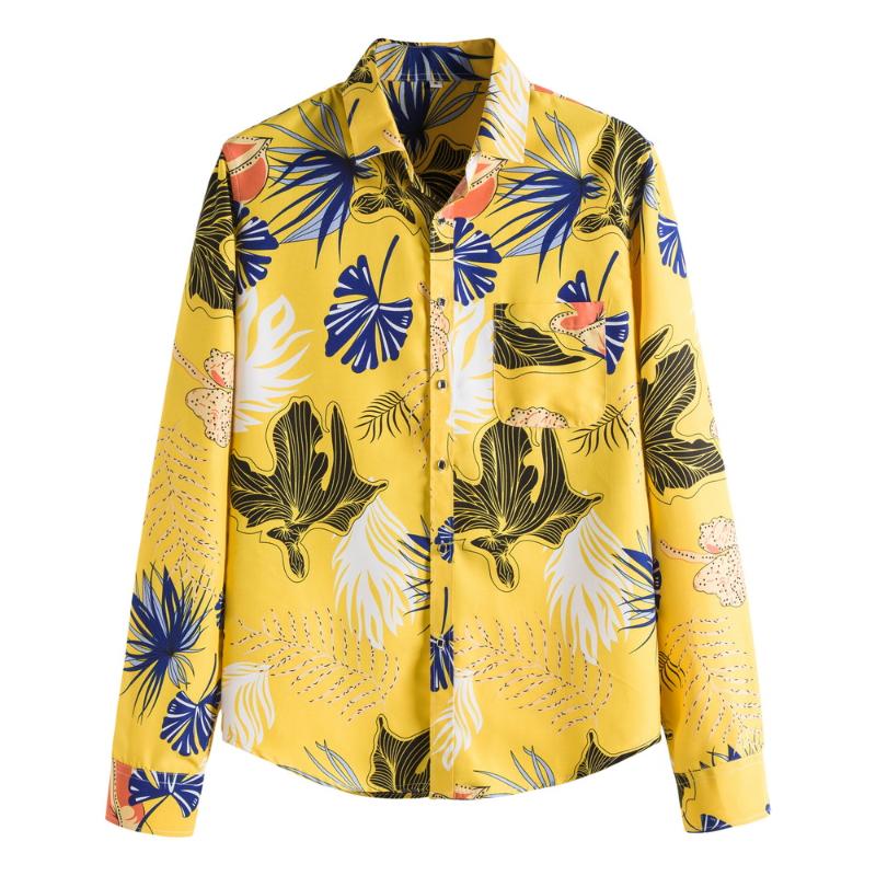 

2020 Men' Fashion Print Casual Shirt Button Hawaiian Shirt Beach Holiday Thin Banquet Top Europe -XXL, Cx03