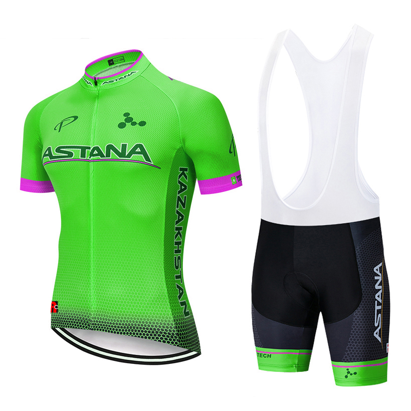 

2019 Flour Green cycling team wear bike shorts suit Ropa Ciclismo mens summer quick dry bicycle Maillot Pants clothing, Multi