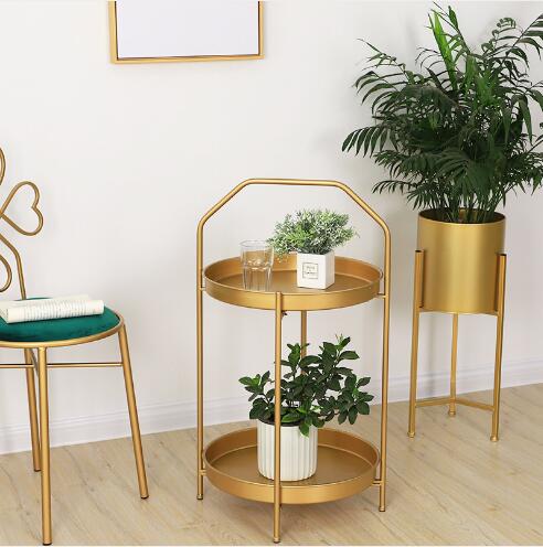 Bedside receives double edges tables Bedroom Furniture Modern Decorations Layer Living Room Hand-held Small Tea Table Hotel-image-477777900