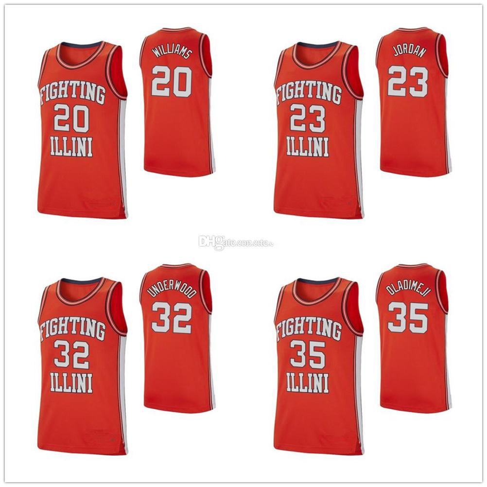 

Illinois Fighting Illini 20 Da'Monte Williams 23 Aaron 32 Tyler Underwood 35 Samson Oladimeji 43 Michael Finke Basketball Jerseys Stitched, As show