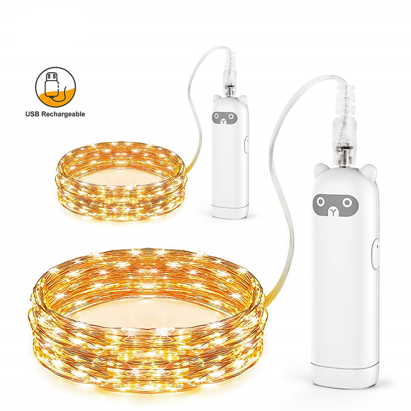 

Rechargeable String Lights 2M 5M 10M Fairy Lights Copper Wire USB Plug 8 Modes Changing DIY Decorative Lighting