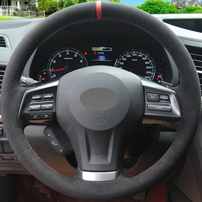 Hand-stitched Car Steering Wheel Cover for Subaru Forester XV Legacy Outback-image-546909603