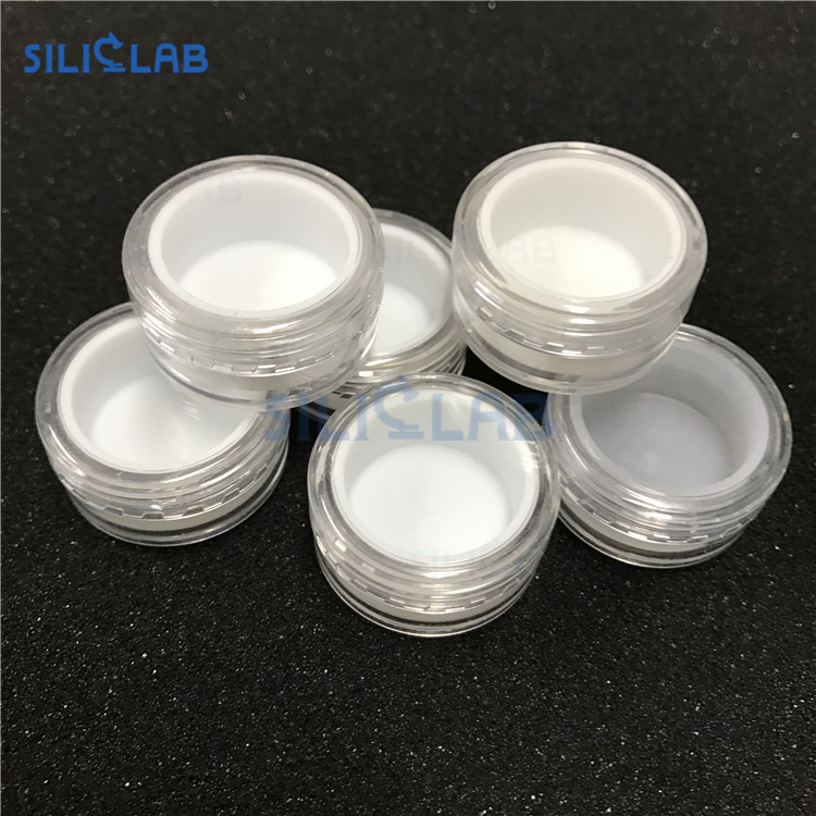 

5ml High Quality Original Round Deep Plastic Custom Wax BHO Oil Dab Shatter 5 ml Silicone Lined Container Silicone Jars Dab Wax Container