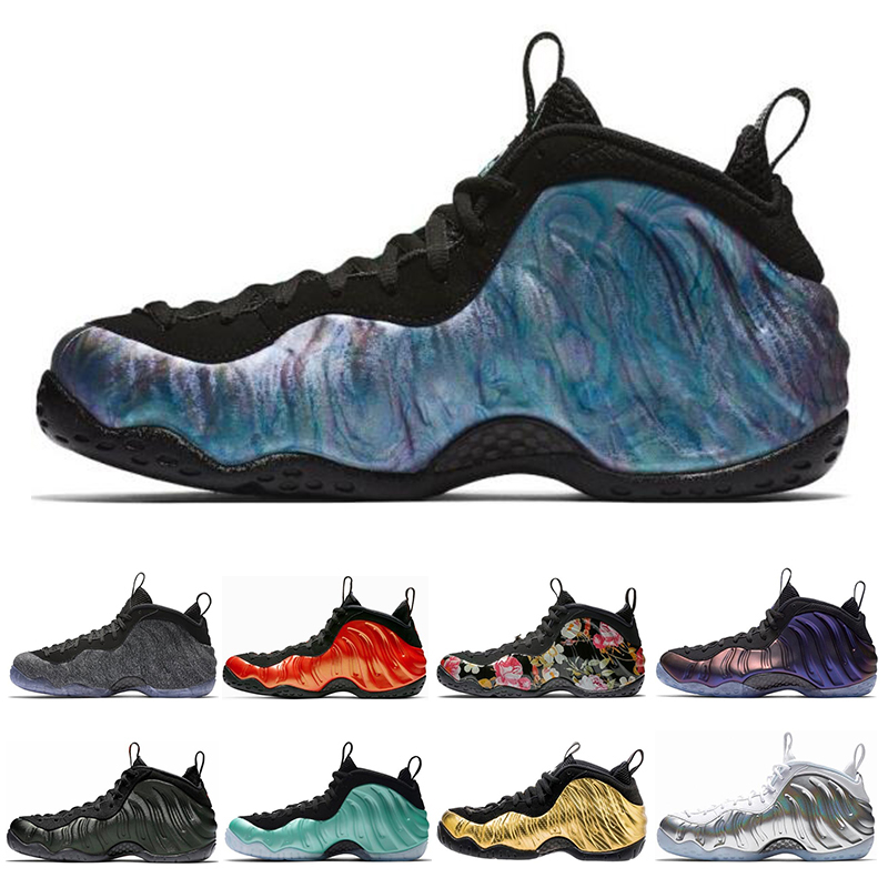 

New Penny Hardaway Men Basketball Shoes Abalone Floral Black Metallic Gold Alternate Galaxy Habanero Red Fleece Sports Sneakers size 7-13