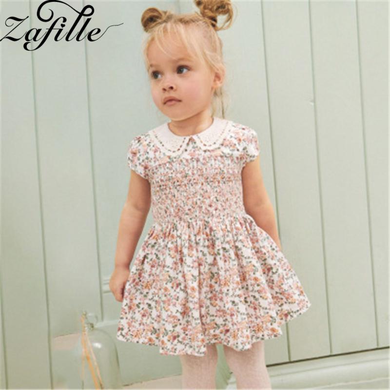 

ZAFILLE Baby Girl A-Line Dress Floral Printed 2020 Summer Dress Kids Clothes Baby Girl Clothes Short Girls Toddler Dresses