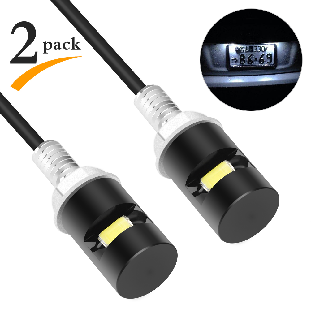 

2Pcs Universal LED Car License Plate Light Tail Lights Car Motorcycle Bolt Lamps, As pic