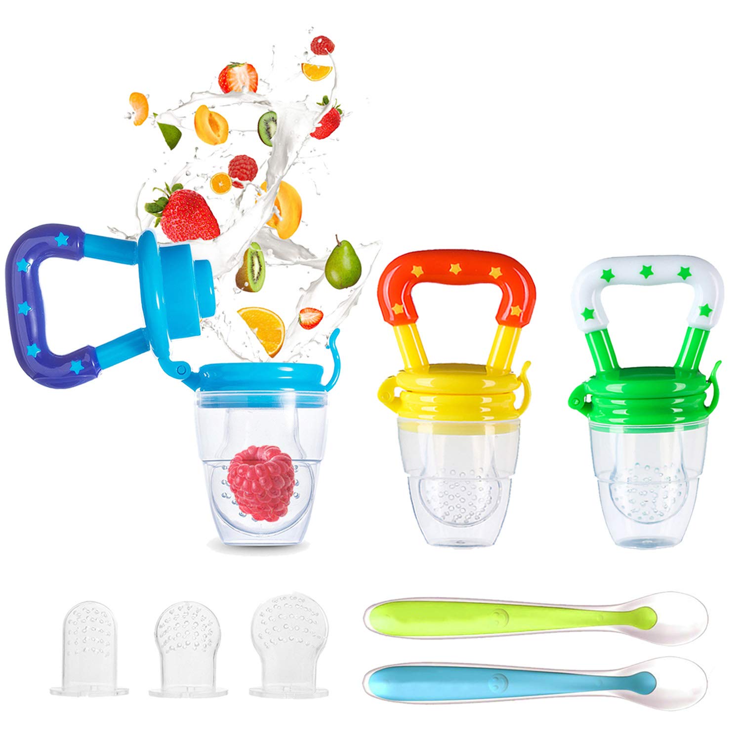 4 ST/ÜCKE Lebensmittel Frische Obst Feeder Bei/ßring Nibbler Kinderkrankheiten Spielzeug Nippel F/ütterung Schnuller Baby Liefert Spielzeug