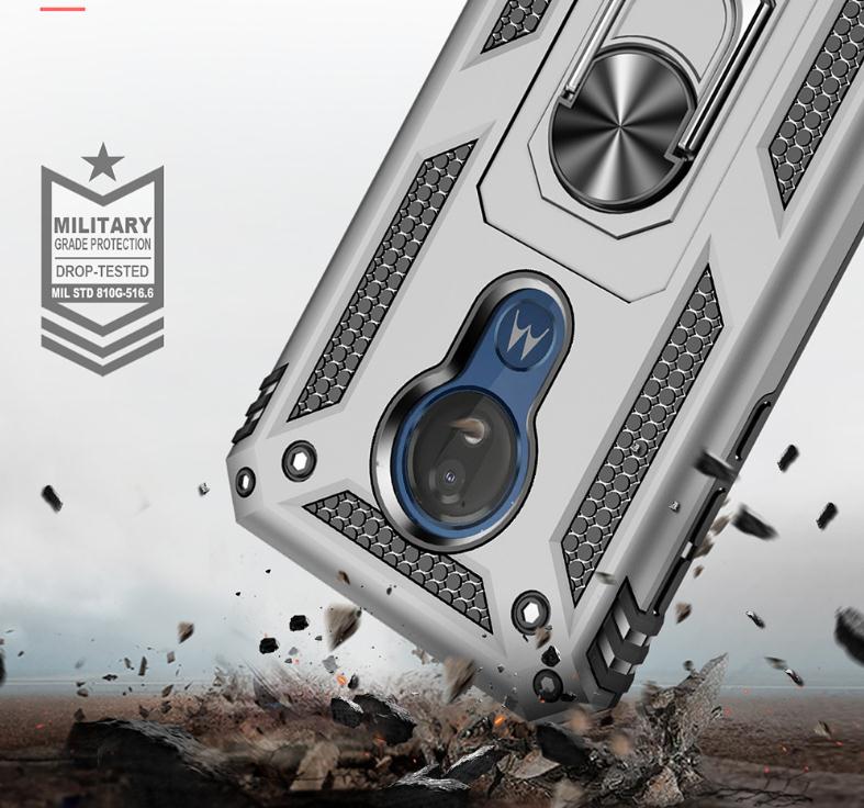 

Shockproof Heave Duty Hybrid Rugged Defender Moblie Phone Case Cover for Motorola G6 G7 Power Play E5 E6 Plus Z4 G8 Play, Black