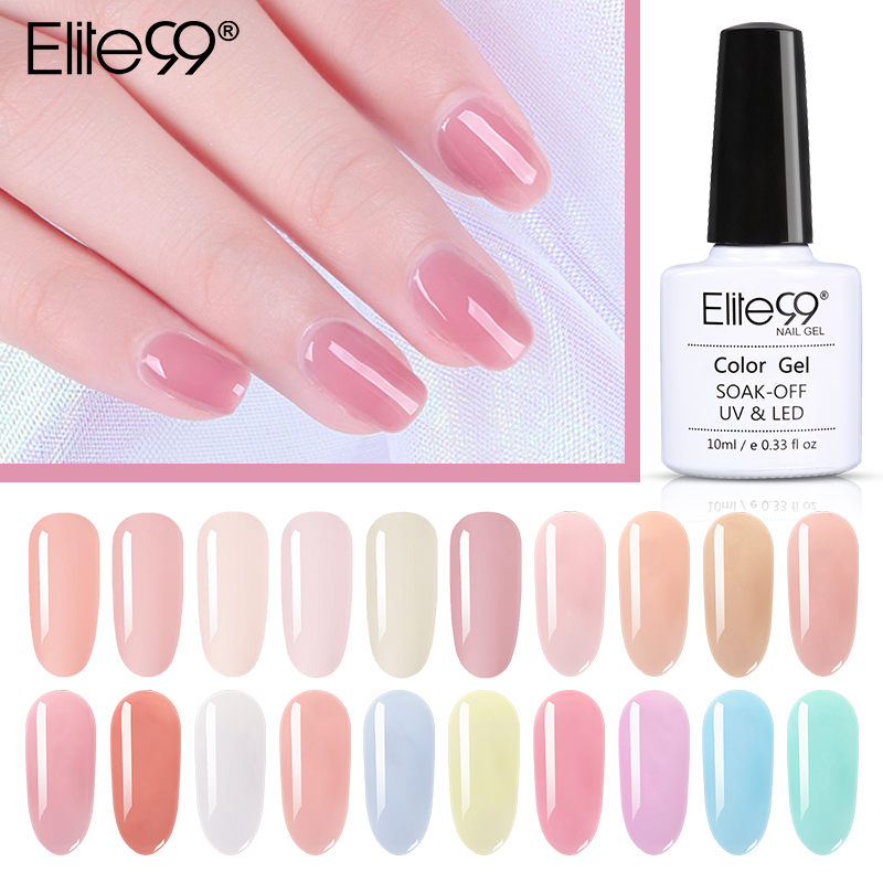 

Elite99 10ml french Acrylic Nails Soak Off Led camouflage Color Hard Jelly UV LED Fast Nail Building Nail Polish Gellak Primer, 7ml top coat