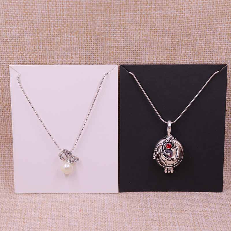 

2018 New Hot White 10X8CM Kraft Pendant Card Necklace Card 1lot=100 +100 opp bag Blank Jewelry Custom Cost Extra