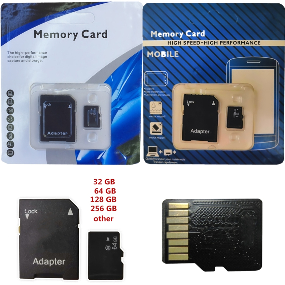

2020 Hot 128GB 256GB 64GB 32GB logo Micro TF card memory card With Adapter Blister Generic Retail Package DHL