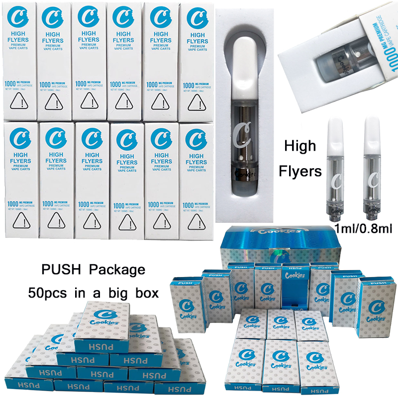 

Cookies Vape Cartridges Packaging Atomizers 0.8ml 1ml Ceramic Coil Glass Tank Thick Empty Oil Disposable E Cigarettes Dab Pen Wax Atomizer
