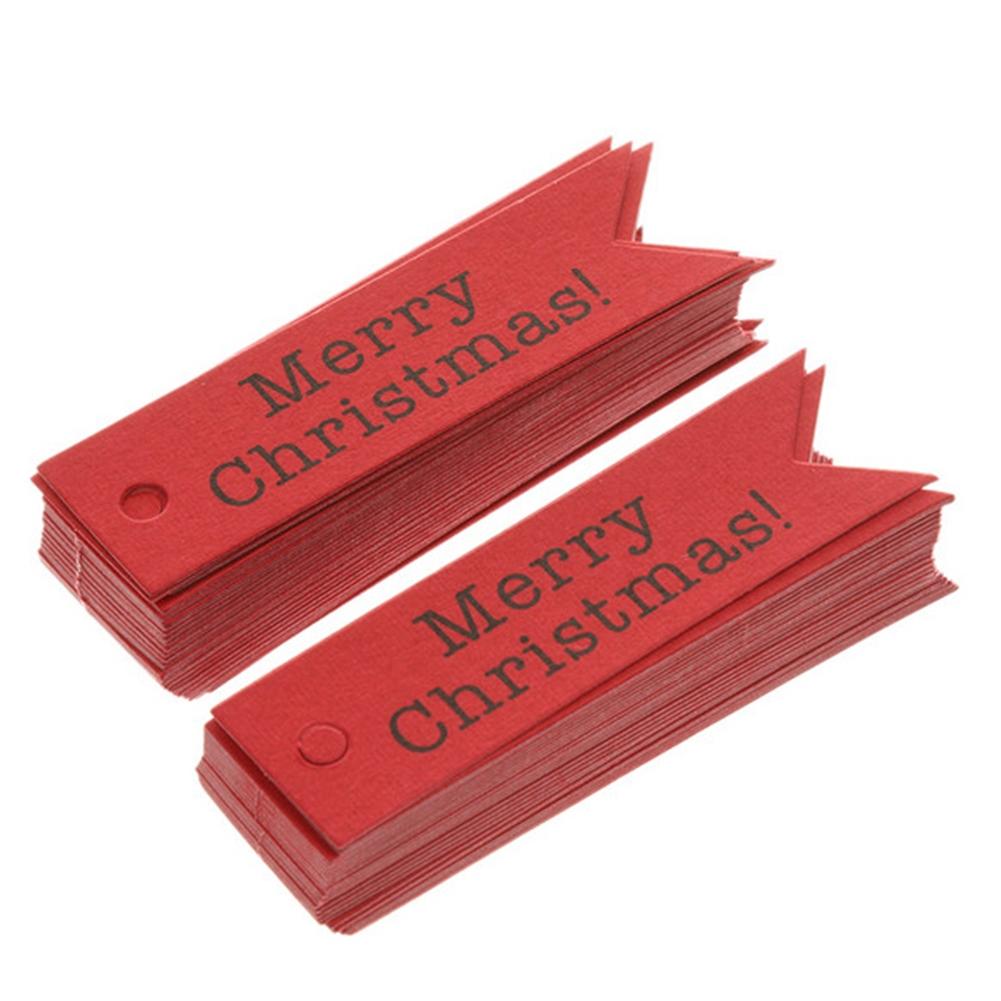 

Adeeing 100Pcs/Set Merry Christmas Kraft Tags with 10m Rope as Christmas Decoration Message Card Bookmark New Year