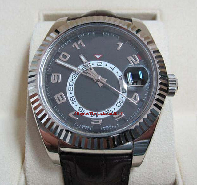 

Christmas gift Mens watch 326139 Perpetual 18K White Gold Leather Watch, Customize