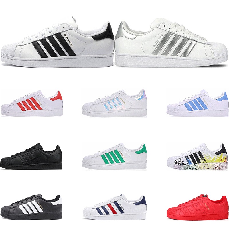 

Hot Originals superstars casual shoes Designer for men women black white gold green red super star fashion mens flat sneakers size 36-44