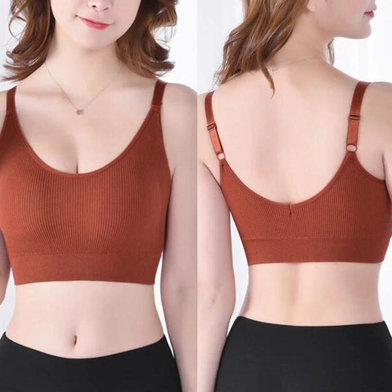 

Stylish Women Solid Color Padded Wireless Elastic Ribbed Tube Top Bra Underwear, Black