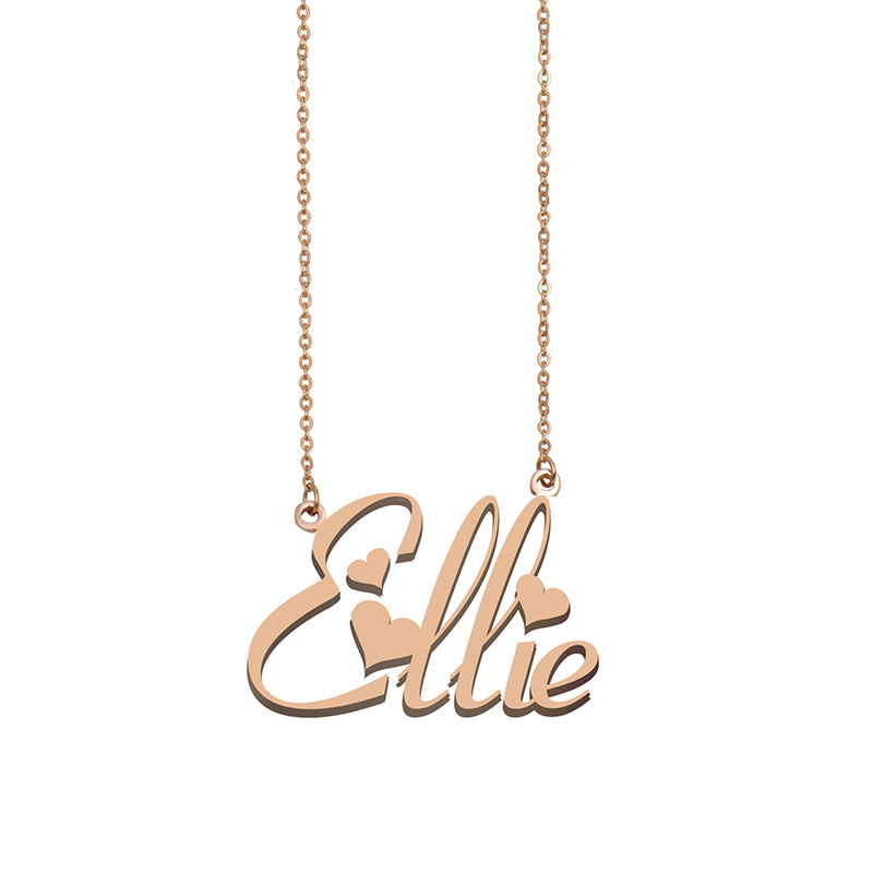 

Ellie Name Necklace Pendant for Women Girls Birthday Gift Custom Nameplate Kids Best Friends Jewelry 18k Gold Plated Stainless Steel