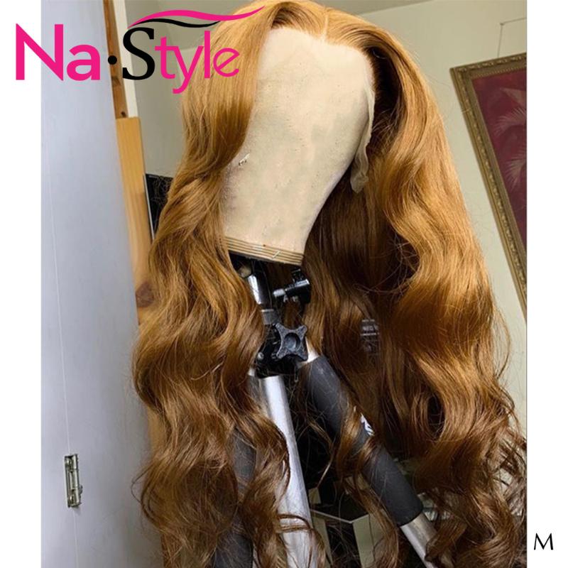 

Ombre Blonde Lace Front Wig Human Hair Honey Brown Color Body Wave 13x6 Lace Front Wig Pre Plucked Glueless Wigs For Black Women, As pic