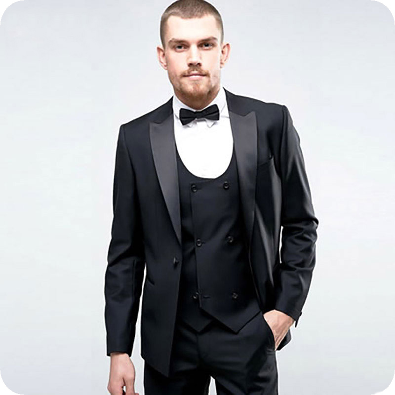 

Black Men Suits Mens Wedding Suits Bridegroom Custom Made Slim Fit Formal Groom Wear Prom Costume Tuxedos Blazer Best Man Trajes De Hombre, Same as image