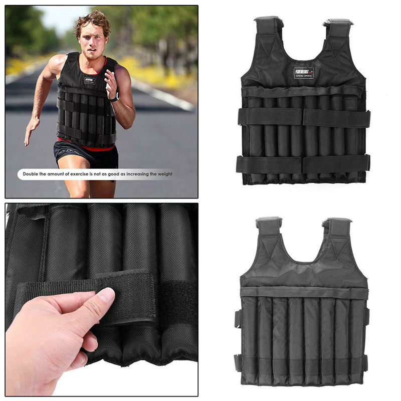 

20/50kg Max Loading Adjustable Weighted Vest Fitness Training Exercise Waistcoat Loading Weighted Vest Adjustable Weight Boxing, 20kg