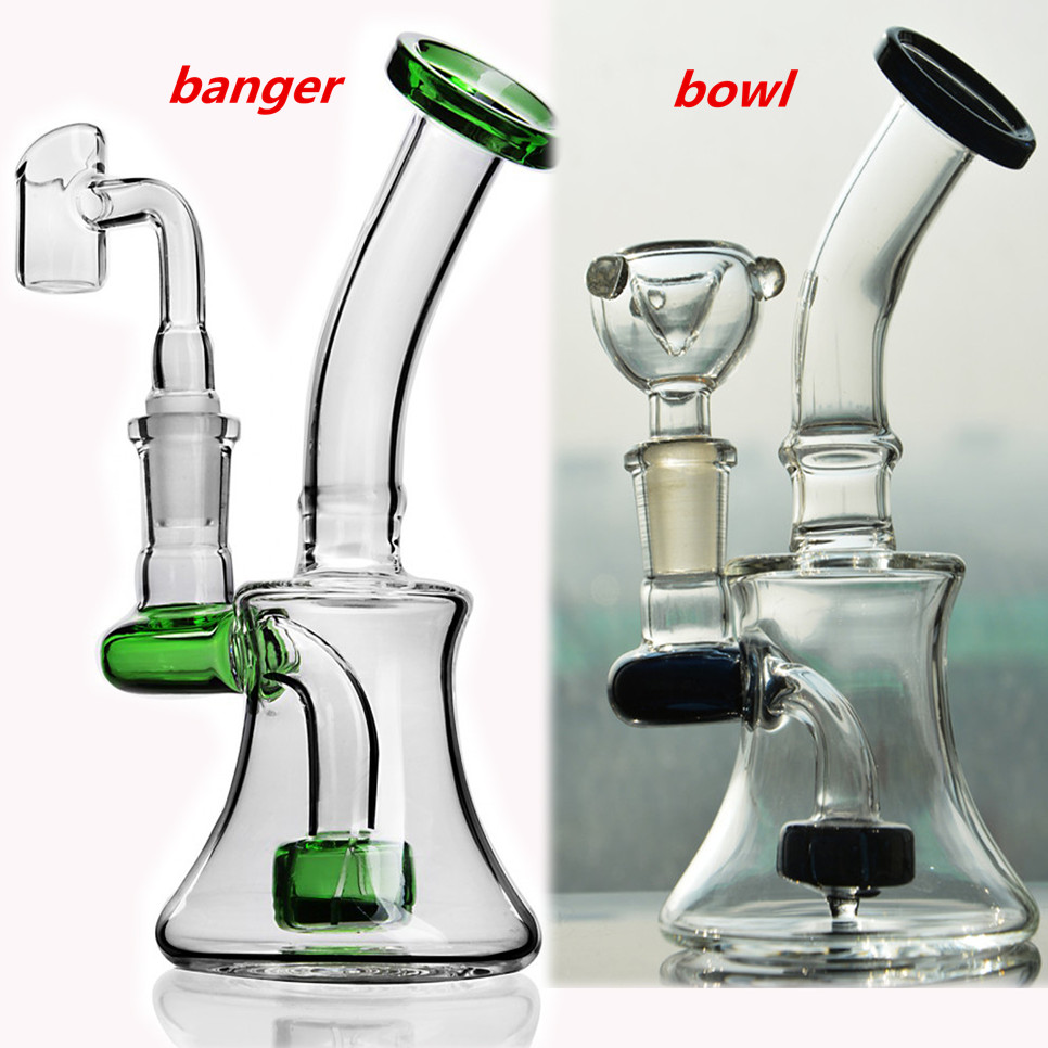 

Mini Oil Rigs Unique Bongs Water Pipes Thick Glass Water Bongs Dabber Heady Glass Dab Rigs Hookahs Shisha With 14mm Banger 6.3''