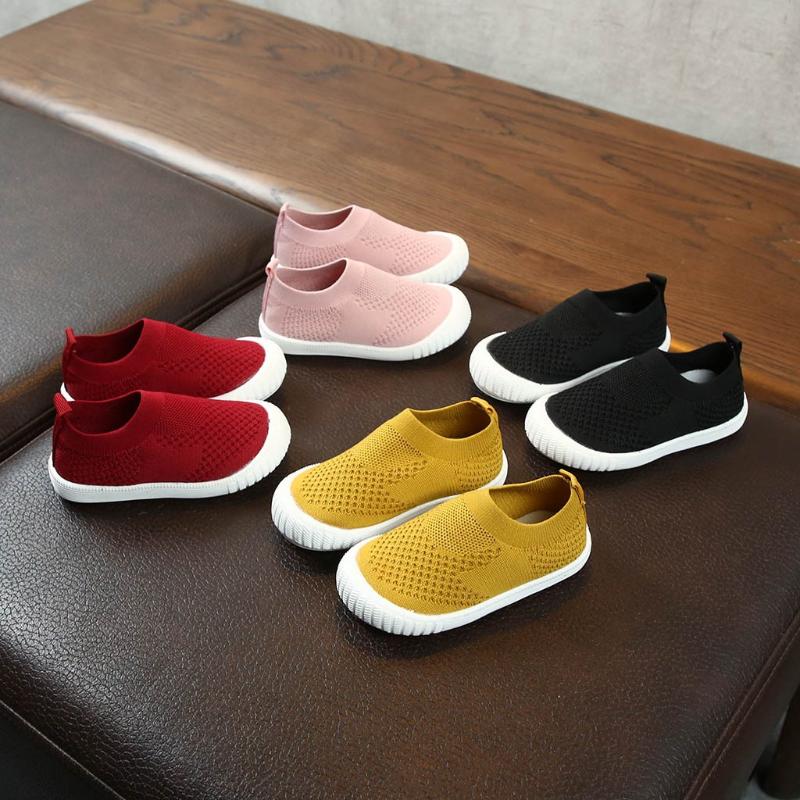 

Soft Bottom Comfortable Children Shoes Children Kids Baby Girls Boys Solid Mesh Sport Run Sneakers Shoes For GirlsCasual, Red