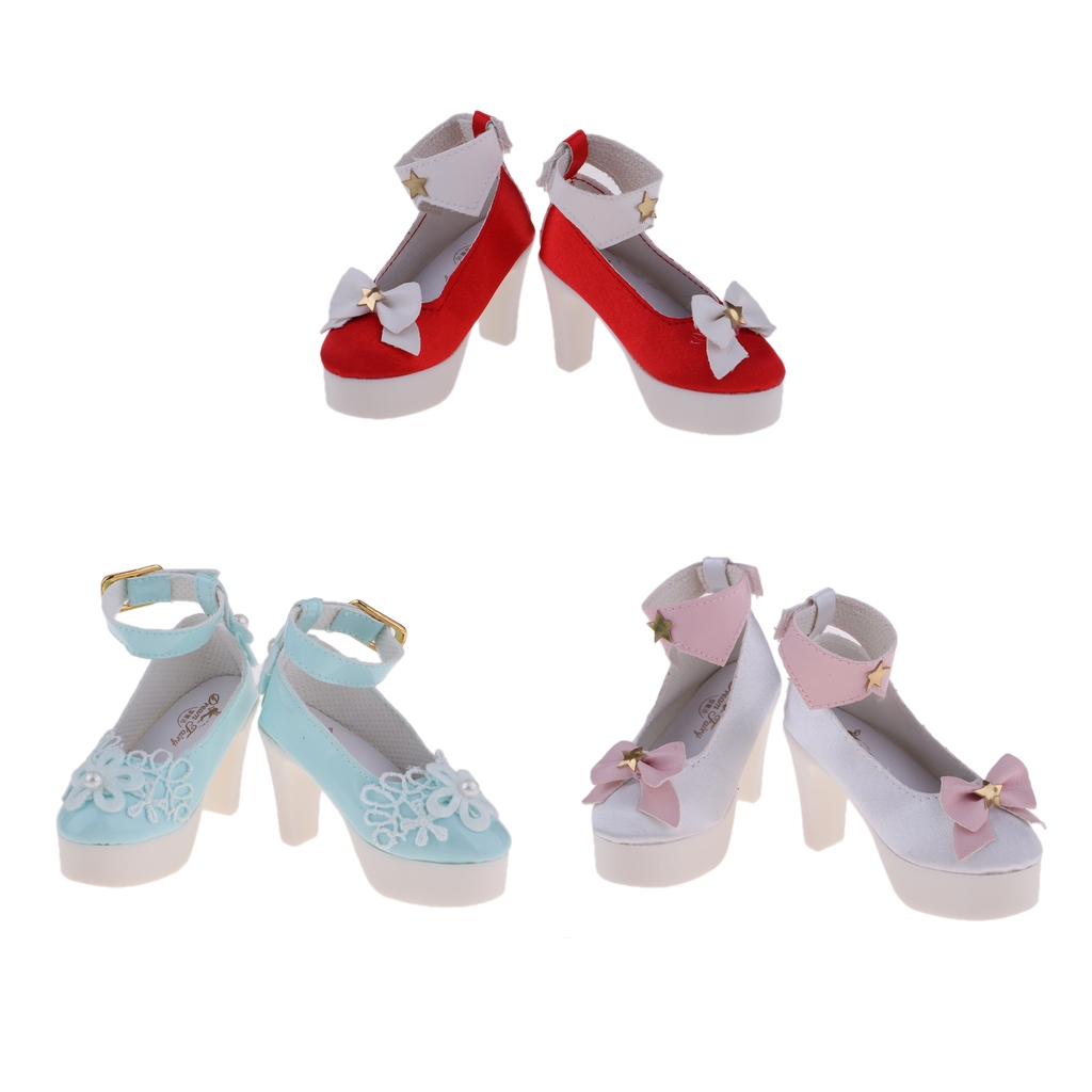 Mode PU High Heel Schuhe für OB11 1//12 BJD Puppe Kleidung Zubehör Silber