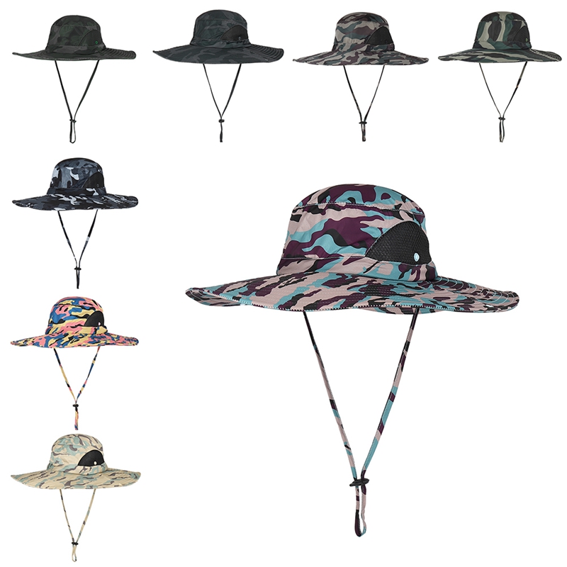

Summer Lightweight Quick Drying Sun Protection Male Cap Outdoor Bucket Hats Men Fishing Hat Hiking Wide Brim Caps 2020