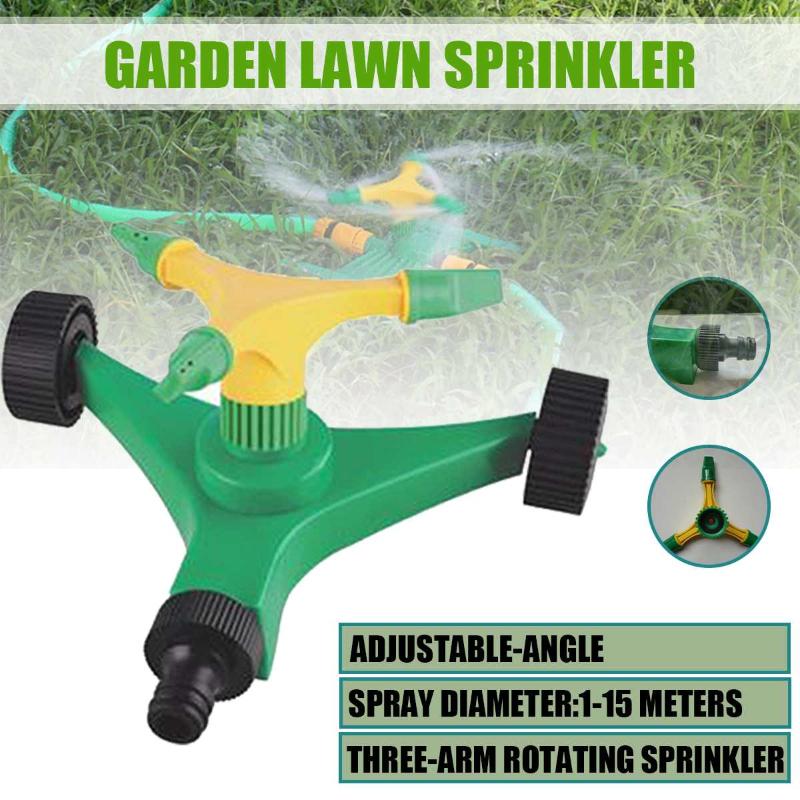 

Garden Sprinklers Automatic Watering Grass Lawn 360 Degree Rotating Water Sprinkler 3 Arms Nozzles Garden Irrigation Tools, White