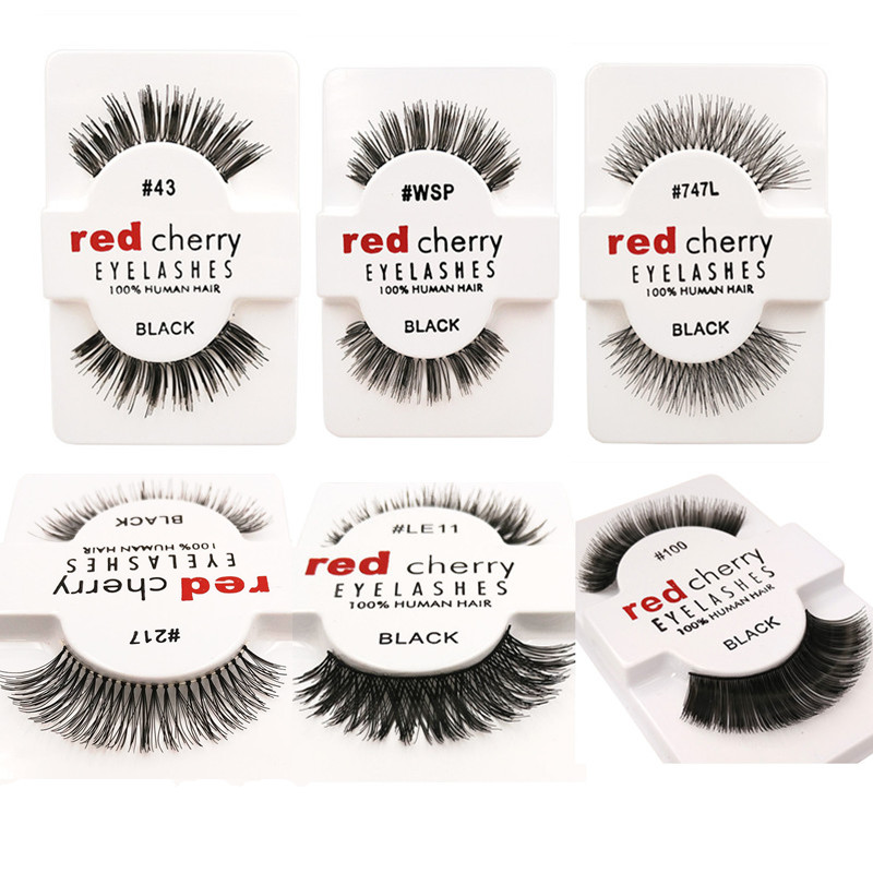 

Red Cherry False Eyelashes Fake 3D Faux Mink Eye Lashes Handmade Eyelash Extensions Makeup Beauty Tools 12 pairs pack