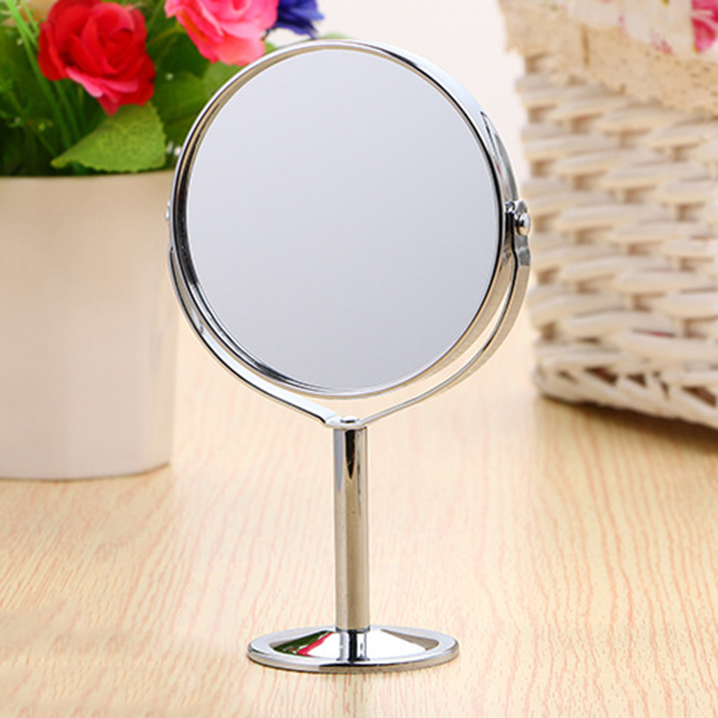

Magnification Circular Makeup Mirror Dual 2 Sided Round Shape Rotating Cosmetic Mirror Stand Magnifier Standing
