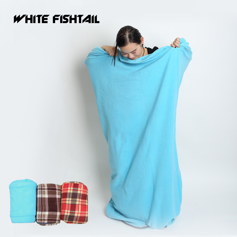 

WHITE FISHTAIL Emergency Sleeping Bag Envelope Fleece Sleeping Bag Super Light Warm Outdoor Camping And Hiking Sun Protection
