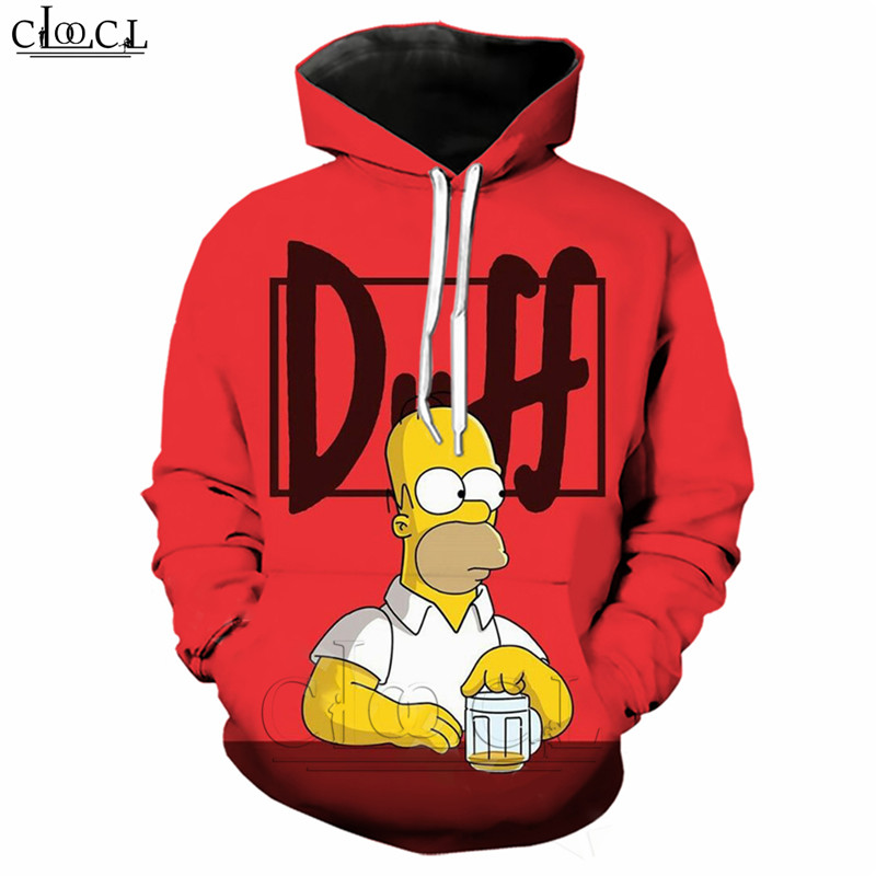 

2020 New Style Anime The Simpsons Hoodie Men Women Homer J. Simpson Hooded Pullovers 3D Print Fashion Couples Plus Size Coat, Hoodie 1
