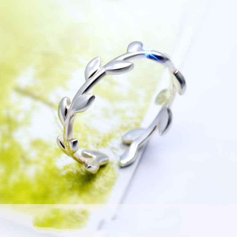 

Trendy italy 925 silver sterling olive leaf ring Guangzhou high quality Jewelry China Manufacturer wholesale Adjustable Size Minimalist jewellry