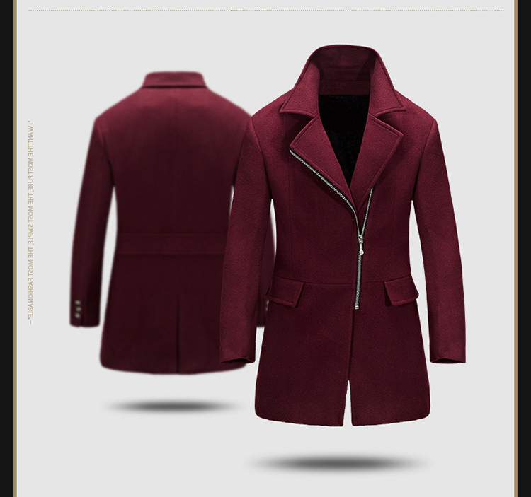 

Woolen Men Winter Wool Jacket Men's Coat Casual Mens Coats Overcoats New Arrival 2020 Outwear Abrigo Hombre KJ242, Black