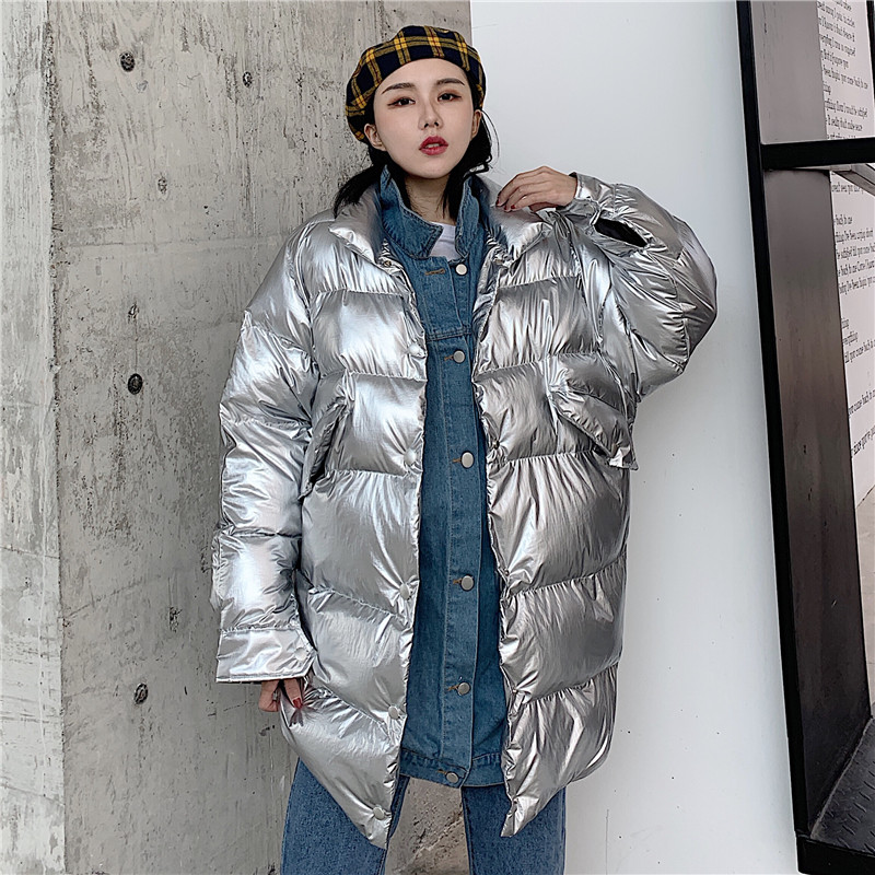 

Loose Warm Women Parka Coats Winter Fake two pieces Oversize Long Parka Coat Female Christmas Jacket Outerwear Parkas mujer