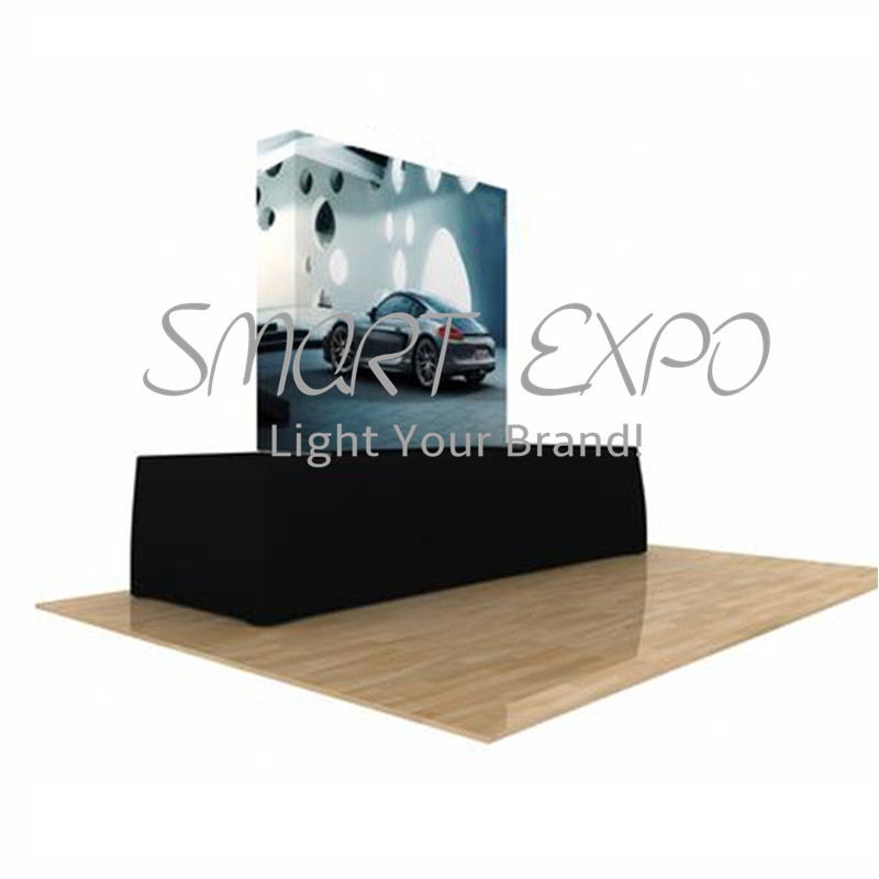 

3ft Straight Medium Quick Fabric Table Top Display Pop Up Structure Tension Fabric Covered Graphic Oxford Bag Pack