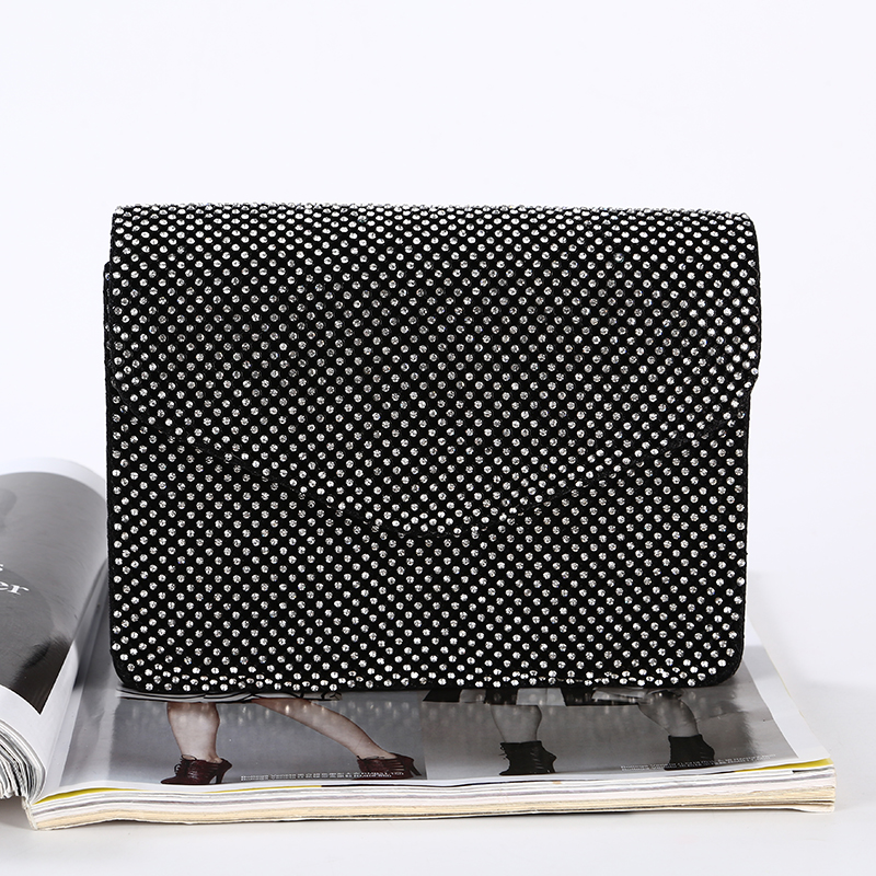 

New hot handbags bags hand clutch dinner party handmade hand bag evening bags A new diamond-encrusted dinner bag Three-fold small square bag