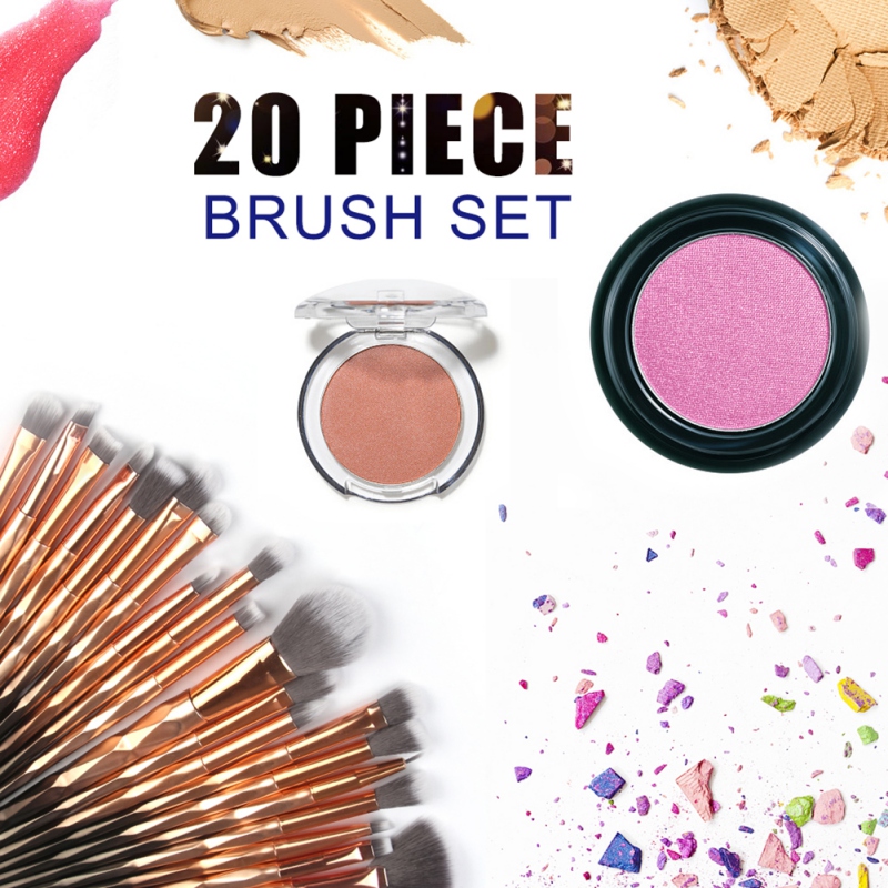 

Pretty Comy 20 pcs/set Goat Hair Makeup Brush Set Tools Make-up Toiletry Kit Wool Make Up Brushes Soft Makeup Brush