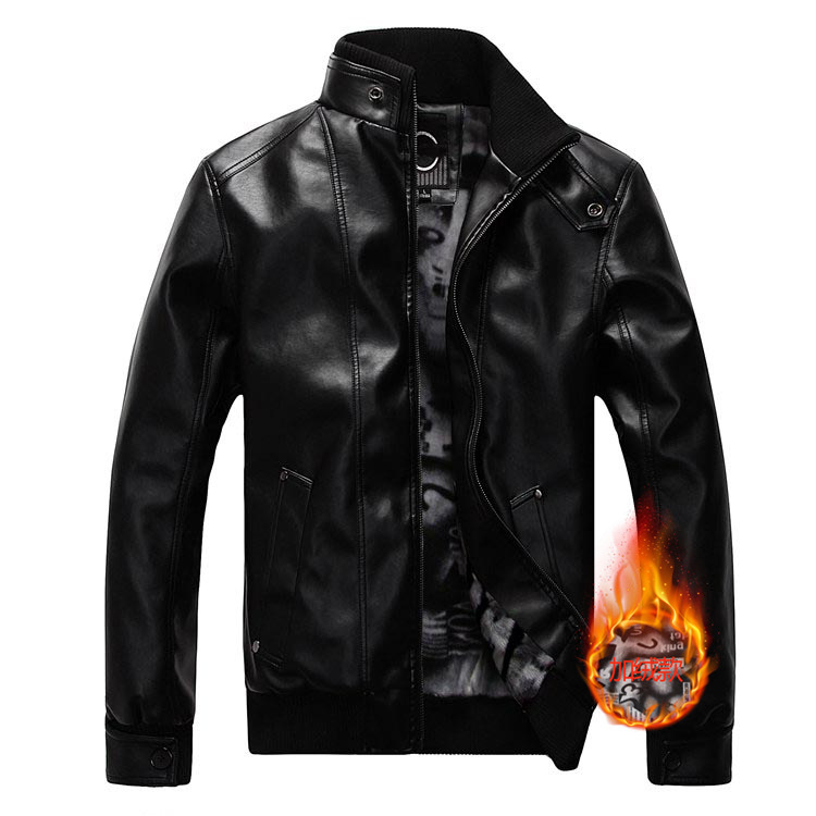 

2019 Autumn And Winter Leather Jacket Korean-style PU Leather Men'S Wear Teenager Slim Fit Locomotive Coat Brushed 19960, Coffee brown
