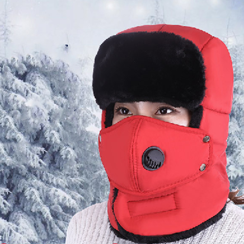 

Unisex Winter Trooper Hat Hunting Hat for Men and WomenEar Flap Chin Strap and Windproof Mask